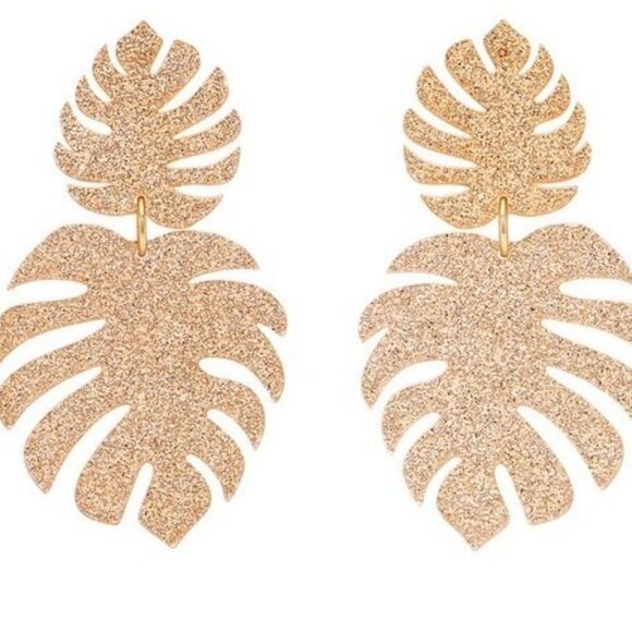 India Hicks Glitter Palm Earrings - Picture 1 of 3